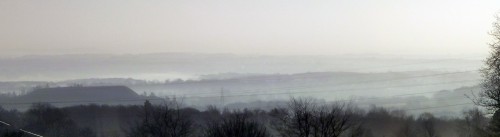 Fog surrounding the Bersham slag heap - click here for the full size 2meg version.