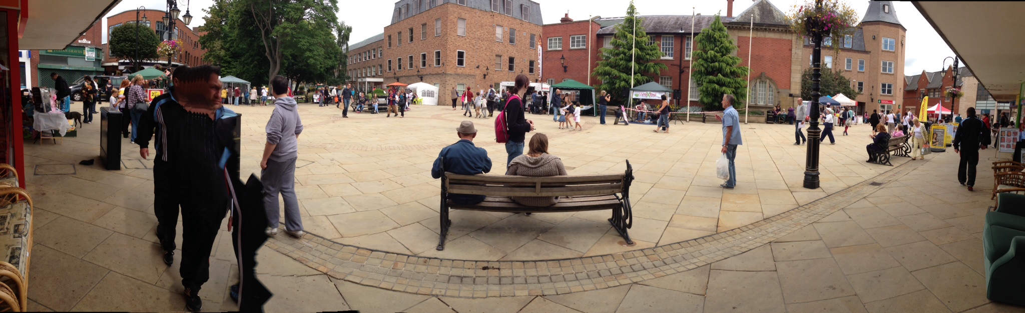 A panoramic view of Queens Square 