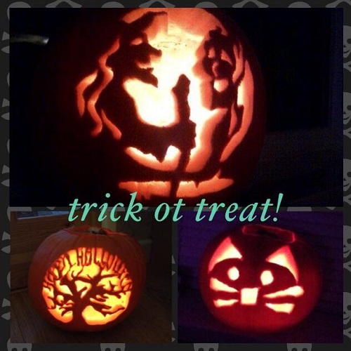 Leah Baines tweeted us this this 'Trick or Treat; picture of a tree, a witch and a rather cute cat!