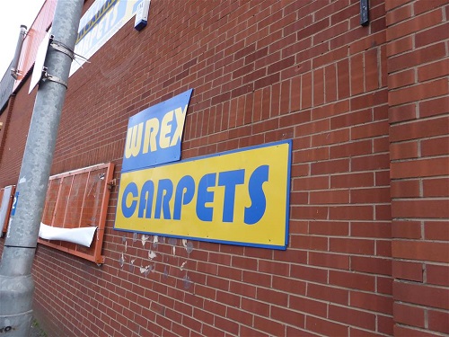 Carl Thornton also sent through this photo of Wrexham Carpets, who have had the ham blown away.