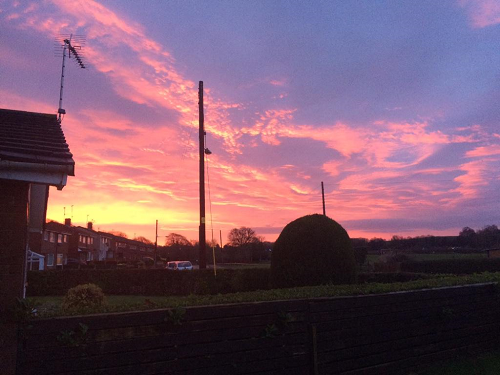 Chris Evans sent us this image of the 'nice sunrise' over Cefn Mawr this morning