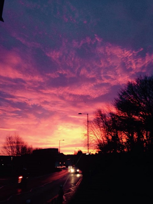 Bernice Haycock sent us this amazing photo of the sunrise over St Giles Way