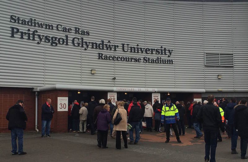 Wrexham fans arriving ahead of the match