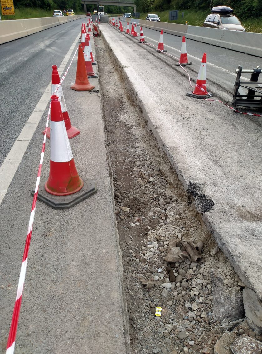 Traffic Wales published this picture of the works last week noting drainage works are now 50% complete and resurfacing and safety fencing work was starting.