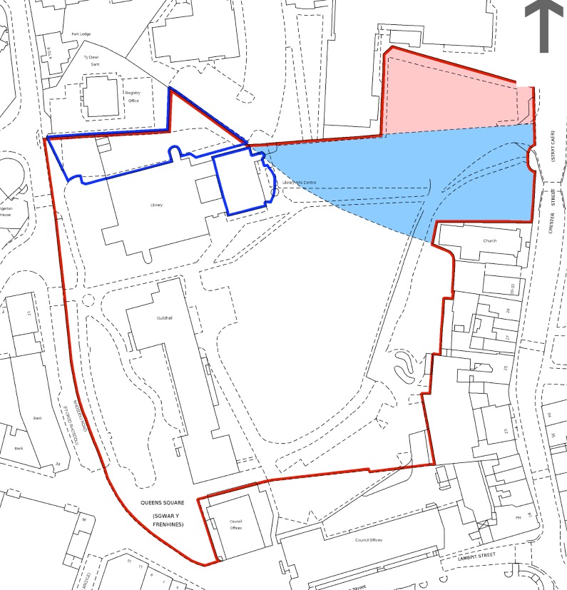 Wrexham Council holds the title of the land inside the red line which includes Llwyn Isaf