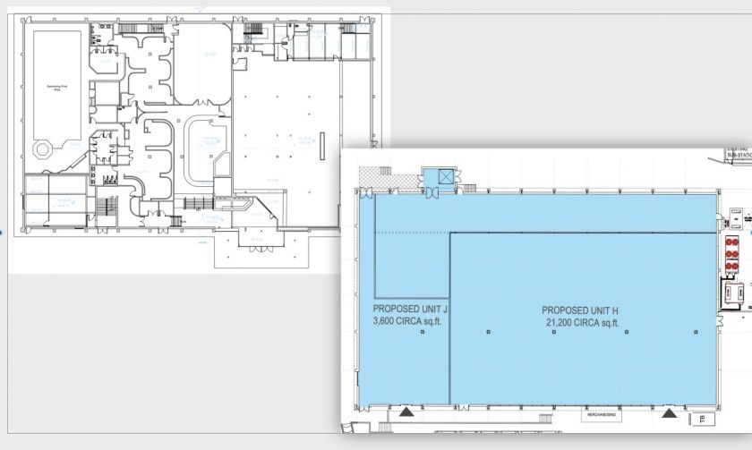 Planning documents showing the 'existing ground floor plan' and the 'proposed ground floor plan'.