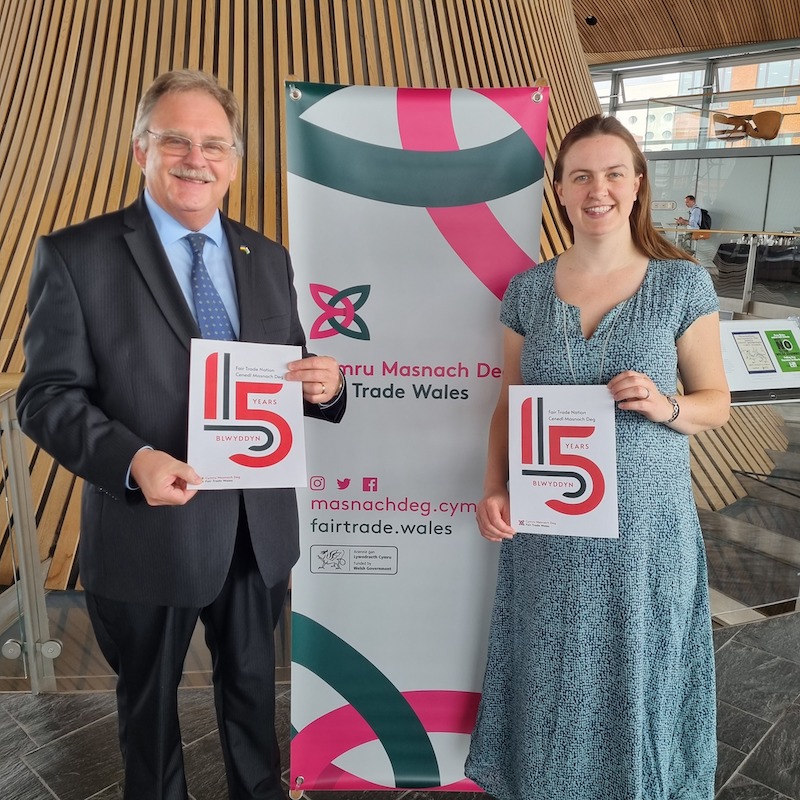 North Wales MS Mark Isherwood at the Fair Trade Nation anniversary celebration in the Senedd in July