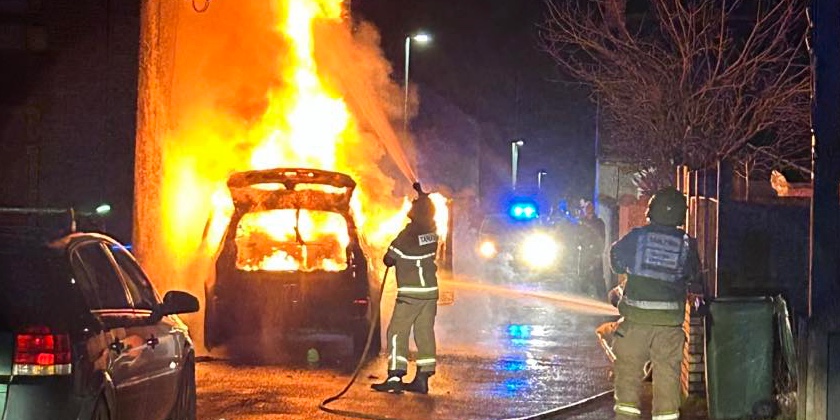 Fire crews called to early morning car fire in Rhos 